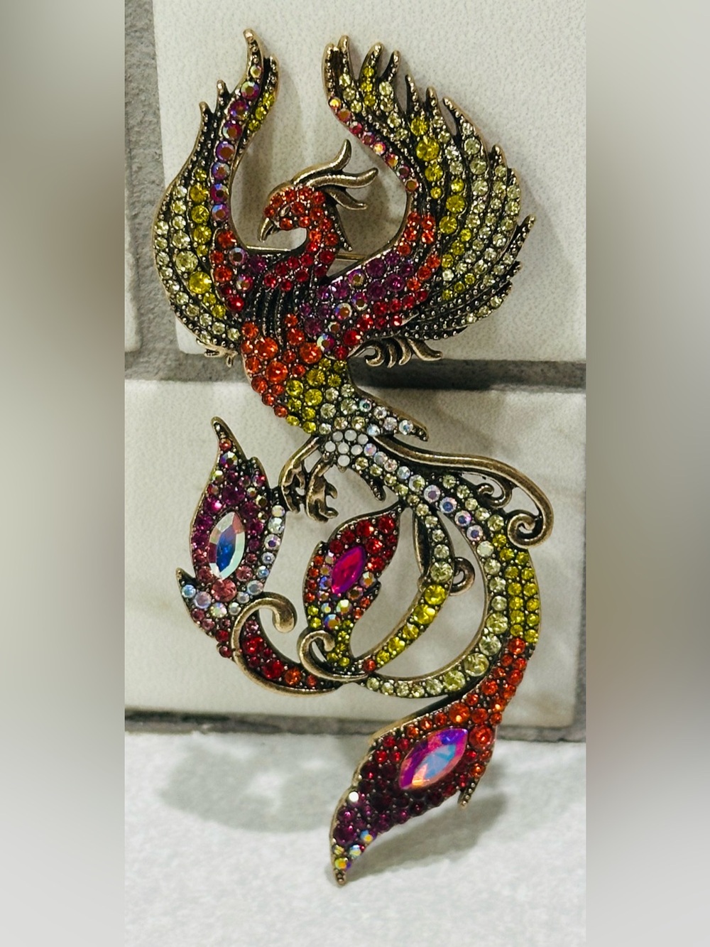 Phoenix Dragon Brooch Pin Brillant Luxurious, Magnificent Jewelry